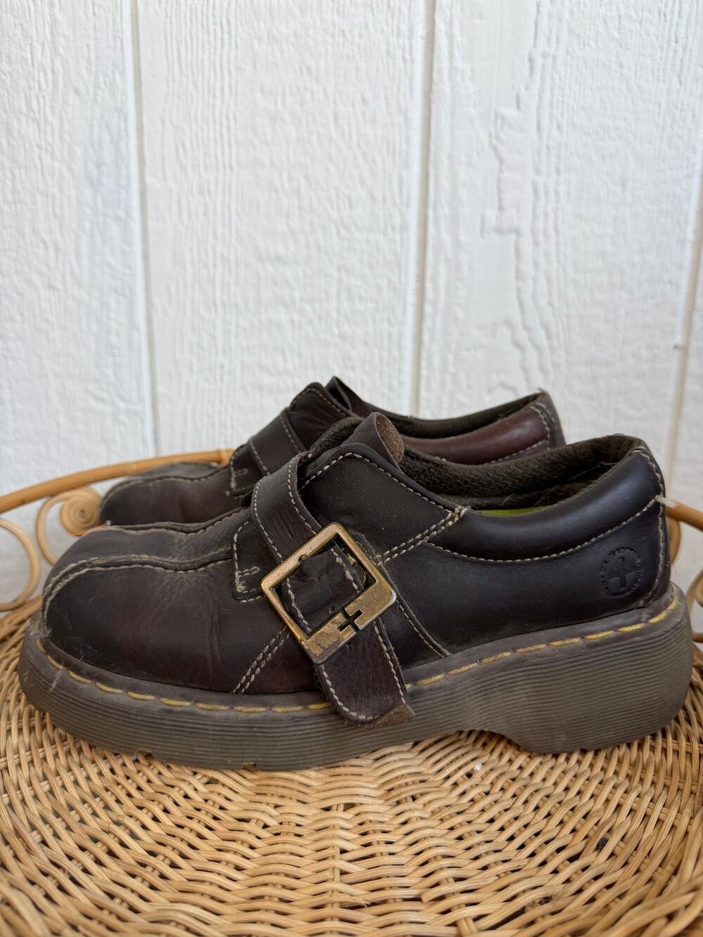 Vintage Dr. Martens Women's Leather Buckle Oxfords, Size 8